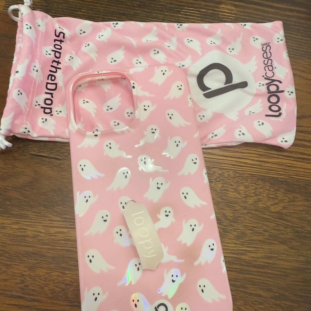 Loopy Case Pink Ghost Kids Phone Case
